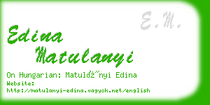 edina matulanyi business card